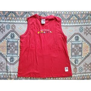 Vintage Y2K Tommy Hilfiger Made in USA Red Sleeveless Tank Top Shirt